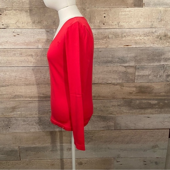 🛍️3/$30 EDC Eaprit women’s red long-sleeved t-shirt in size  medium - Picture 2 of 7